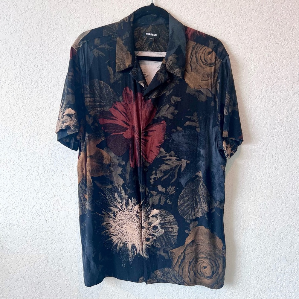 Express - Tropical Hawaiian Short Sleeve Shirt